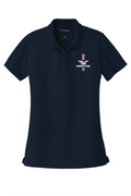 Frontline Women's Embroidered Polo in River Blue Navy
