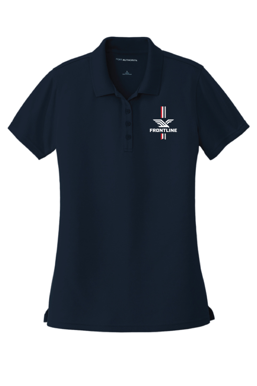 Frontline Women's Embroidered Polo in River Blue Navy