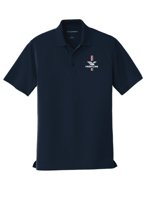 Frontline Embroidered Polo in River Blue Navy